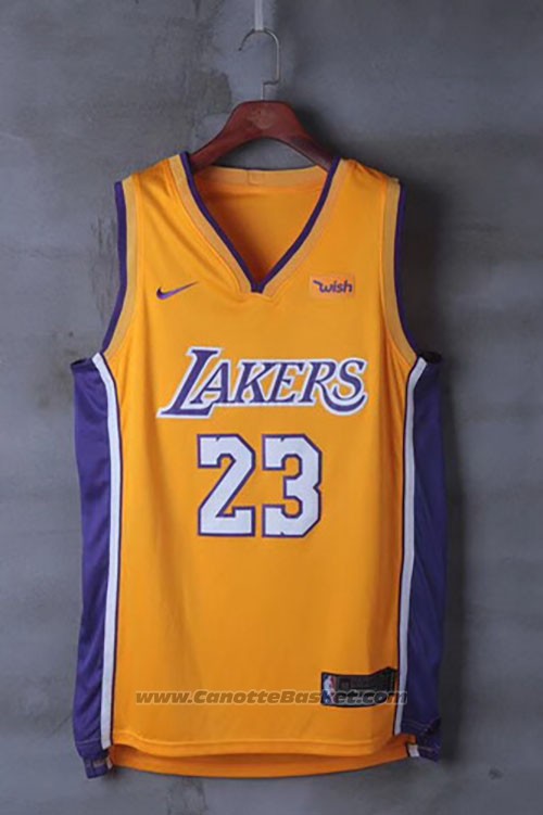 Maglia Los Angeles Lakers Lebron James #23 Icon 2017-18 Giallo